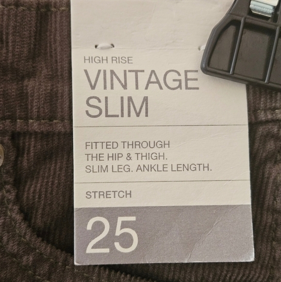 GAP HIGH RISE VINTAGE SLIM CORDUROY PANTS WOMEN'S PETITE SIZE 25|0 - Picture 14 of 16